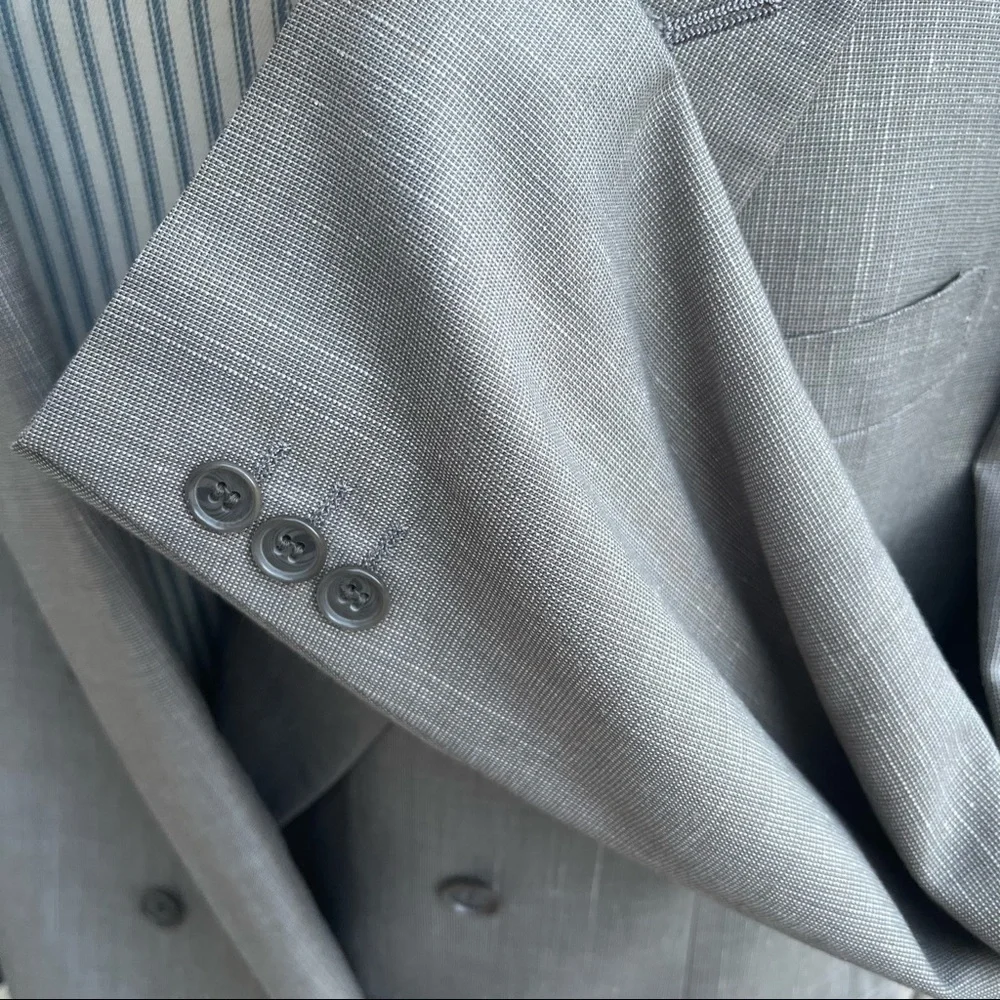 Pierre Cardin brown tan suit jacket one button- military front buttons